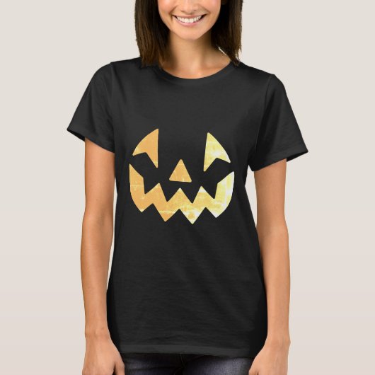 Jack-o-lantaarn pompoengezicht t-shirt (Voorkant)