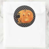 Jack O lantaarn & Uil Ronde Sticker (Tas)