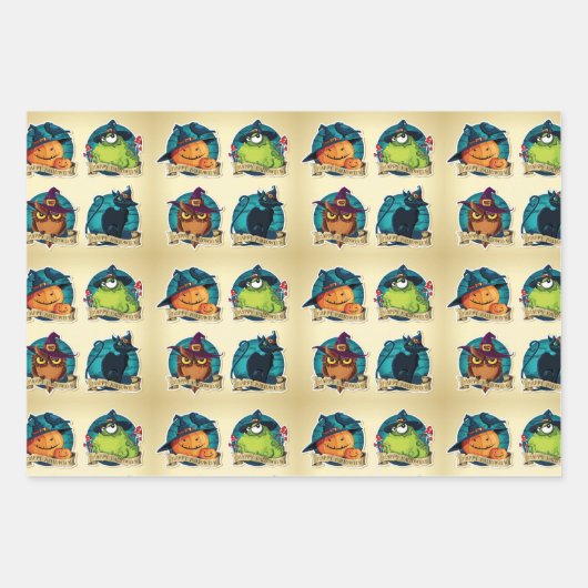 Jack O Lantaarn Wrapping Paper Flat Sheet Set 3 (Voorkant 3)