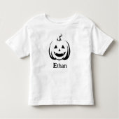 Jack O lantaarn Zwart-wit Schattige Halloween Naam Kinder Shirts (Voorkant)