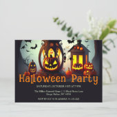 Jack O lantaarns Halloween Party uitnodiging (Staand voorkant)
