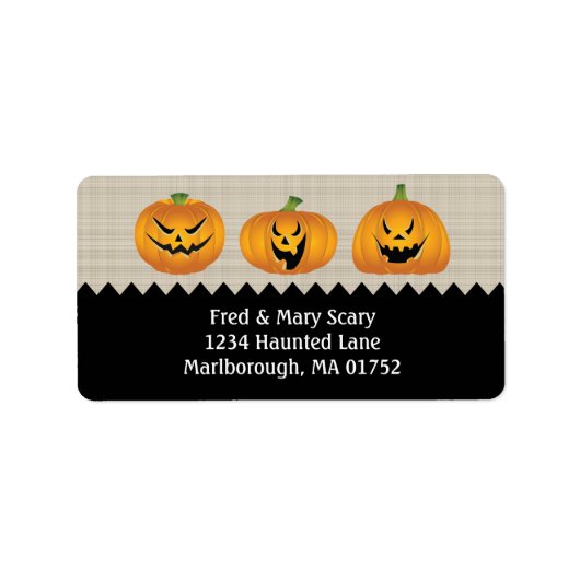 Jack-o-lantaarns Halloween retour adres label (Voorkant)