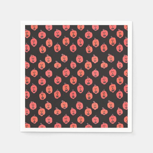 Jack-o-Lantaarns op zwart Servet (Voorkant)