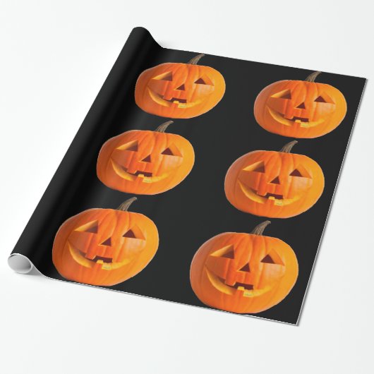 Jack-O-Lantaarns papier voor het ompakken (Uitgerold)