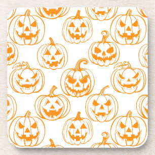 Jack-o-lantaarns Pattern.Oranje Bier Onderzetter