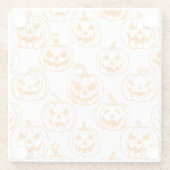 Jack-o-lantaarns Pattern.Oranje Glazen Onderzetter (Achterkant)