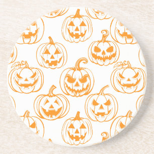 Jack-o-lantaarns Pattern.Oranje Zandsteen Onderzetter
