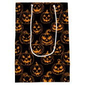 Jack-o-lantaarns Pattern.Oranje Zwart BG Medium Cadeauzakje (Achterkant)