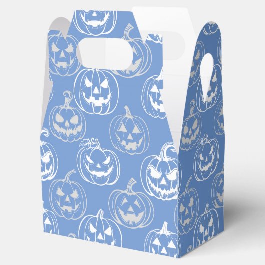 Jack-o-lantaarns Pattern.White L blauw BG Bedankdoosjes (Geopend)