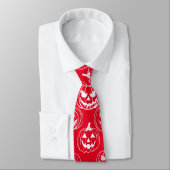 Jack-o-lantaarns Pattern.White Rood BG Stropdas (Gebonden)
