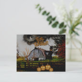 *~* Jack-o-Lantaarns - Scarecrow HALLOWEEN Briefkaart (Staand voorkant)