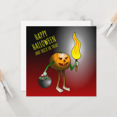 Jack-o-lantaarns-Trick or treat Kaart (Voorkant / Achterkant in situ)