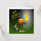Jack-o-lantaarns-Trick or treat Kaart (Voorkant / Achterkant in situ)