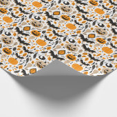 Jack o lantaarns vleermuizen herfstschattige hallo cadeaupapier (Hoek)