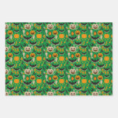 Jack o lantaarns vleermuizen herfstschattige hallo inpakpapier vel (Voorkant 3)