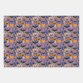 Jack o lantaarns vleermuizen herfstschattige hallo inpakpapier vel (Voorkant 2)