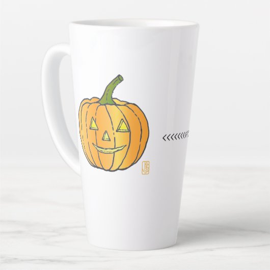 Jack-o-lantern 17 oz. latte mok (Linkerhoek)