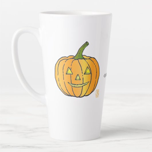 Jack-o-lantern 17 oz. latte mok (Links)