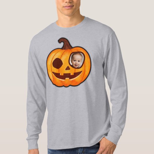 Jack o lantern, aangepast fotopompoenmonster t-shirt (Voorkant)