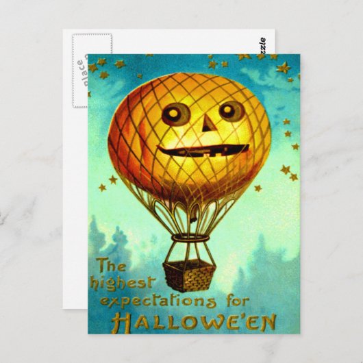 Jack O' Lantern Air Ballon Briefkaart (Voorkant / Achterkant)