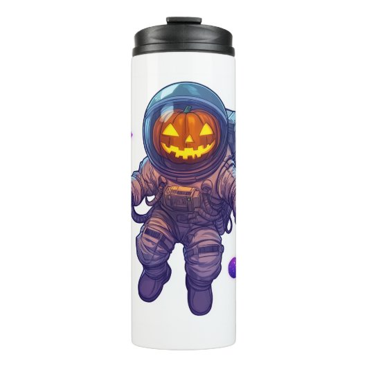 Jack-o'-Lantern Astronaut Thermosbeker (Voorkant)