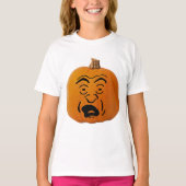 Jack O' Lantern Bang gezicht Halloween pompoen mei T-shirt (Voorkant)