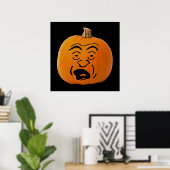 Jack o' Lantern Bang gezicht, Halloween pompoen Poster (Thuiskantoor)
