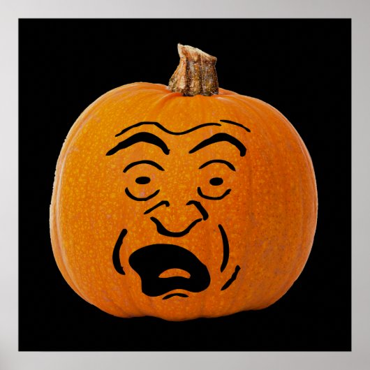 Jack o' Lantern Bang gezicht, Halloween pompoen Poster (Voorkant)