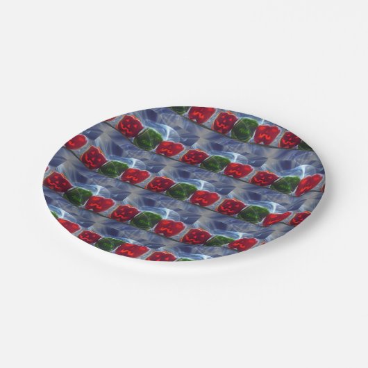 Jack O Lantern Bell Peppers Papieren Bordje (Gekanteld)