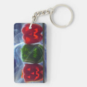 Jack O Lantern Bell Peppers Sleutelhanger (achterkant)