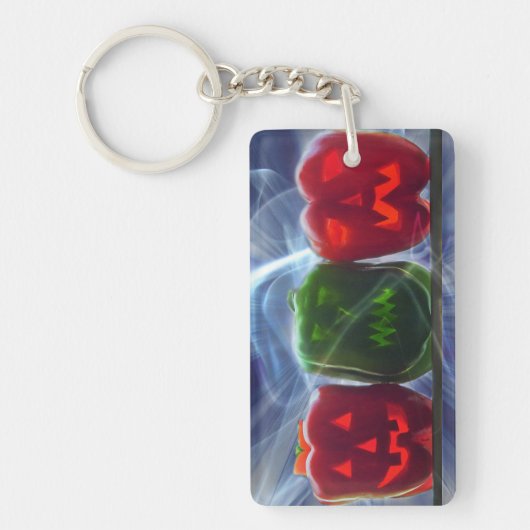 Jack O Lantern Bell Peppers Sleutelhanger (Voorkant)