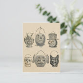 Jack O' Lantern Black Cat  Lantern Briefkaart (Staand voorkant)