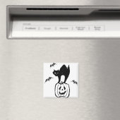Jack O Lantern Black Cat Pumpkin Halloween Scary Magneet (Insitu (Vaatwasser))