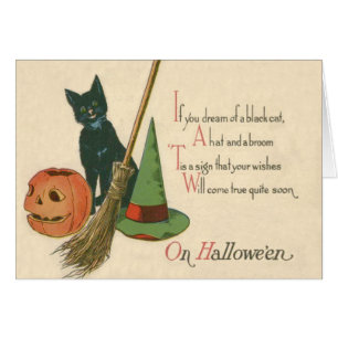 Jack O' Lantern Black Cat Witch's Pet Bezem