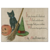 Jack O' Lantern Black Cat Witch's Pet Bezem Snijplank (Voorkant)