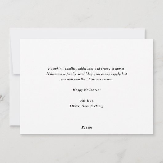 Jack-o'-lantern Black Foto Happy Halloween Feestdagenkaart (Achterkant)