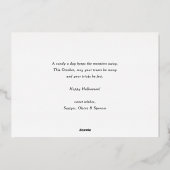 Jack-o'-lantern Black Foto Happy Halloween Folie Feestdagenkaart (Achterkant)