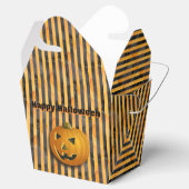 Jack-O-Lantern, Black & Oranje Striped Goodie Box Bedankdoosjes (Geopend)