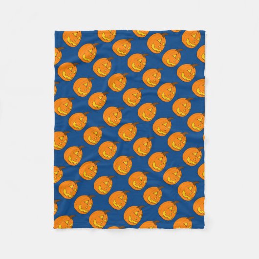 Jack o' Lantern Blauwe Fleece Deken (Voorkant)
