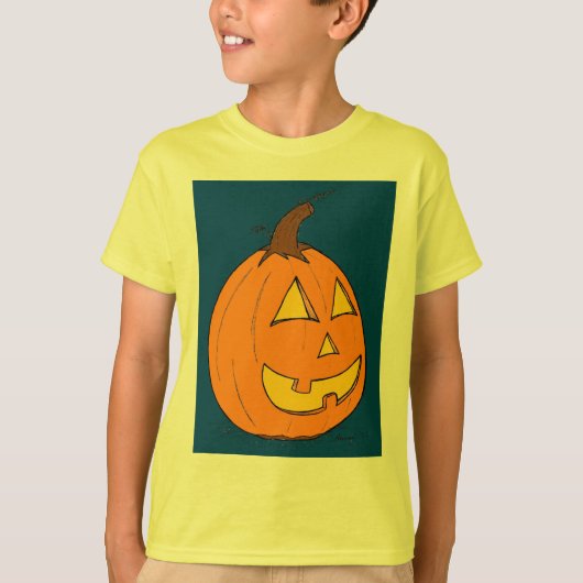 Jack o' Lantern Blauwe Kinderen Basic T-shirt (Voorkant)