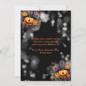 Jack-O'-Lantern Bloemfoto Happy Halloween Kaart (Achterkant)