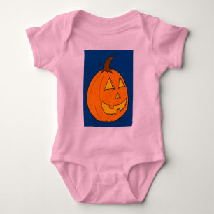 Jack o' Lantern Blue Baby Creeper Romper