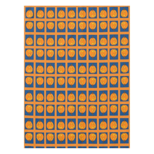 Jack o' Lantern Blue en Oranje Tablecloth Tafelkleed (Voorkant)