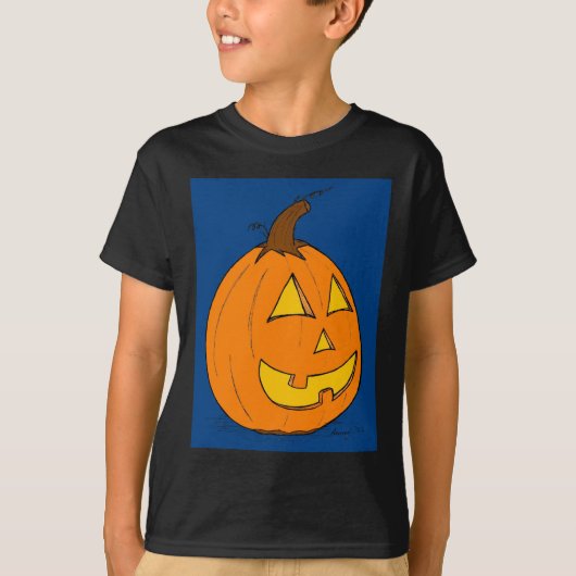Jack o' Lantern Blue Kinder Dark T-Shirt (Voorkant)