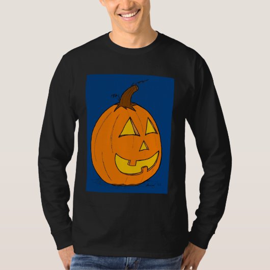 Jack o' Lantern Blue Mannen Long-Sleeve T-Shirt (Voorkant)