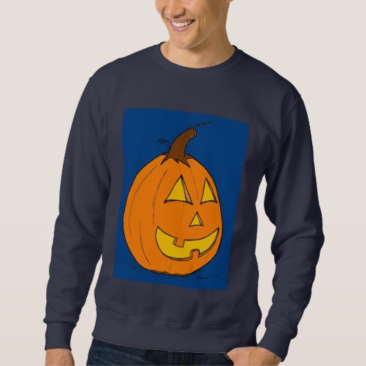 Jack o' Lantern Blue Mannen Sweatshirt (Voorkant)