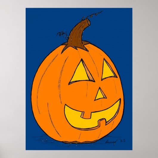 Jack o' Lantern Blue Poster (Voorkant)