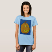 Jack o' Lantern Blue Womens Baby Doll T-Shirt (Voorkant volledig)