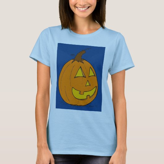 Jack o' Lantern Blue Womens Baby Doll T-Shirt (Voorkant)