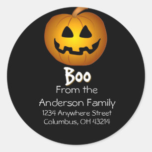 Jack O Lantern Boo Adresetiketten Ronde Sticker